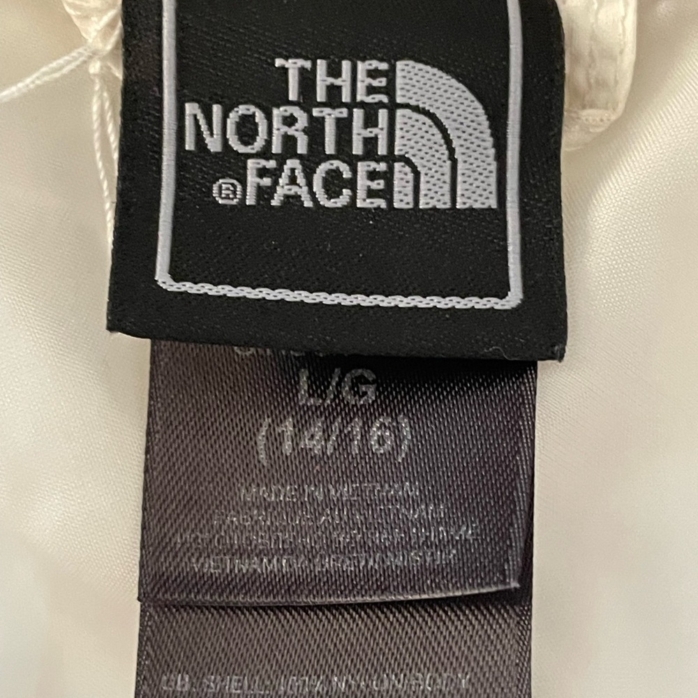 The North Face Hyvent Kids white rain jacket windbreaker full zip size L 14/16 - Picture 2 of 12